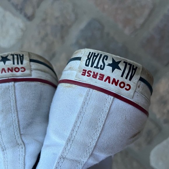 Converse White High-Top Sneakers with Red Accents - Picture 3 of 6